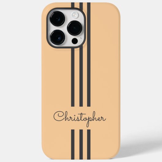 モダンでおしゃれなレーシングストライプのイニシャル入り Case-Mate iPhoneケース (裏面)