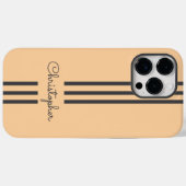 モダンでおしゃれなレーシングストライプのイニシャル入り Case-Mate iPhoneケース (裏面 (横))
