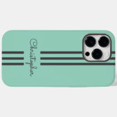 モダンでおしゃれなレーシングストライプのイニシャル入り Case-Mate iPhoneケース (裏面 (横))