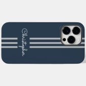 モダンでおしゃれなレーシングストライプのモノグラム Case-Mate iPhoneケース (裏面 (横))