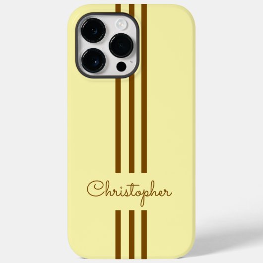 モダンでおしゃれなレーシングストライプのモノグラム Case-Mate iPhoneケース (裏面)