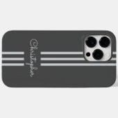 モダンでおしゃれなレーシングストライプのモノグラム Case-Mate iPhoneケース (裏面 (横))