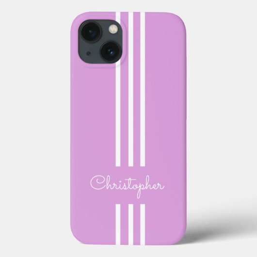 モダンでおしゃれなレーシングストライプのモノグラム Case-Mate iPhoneケース (裏面)
