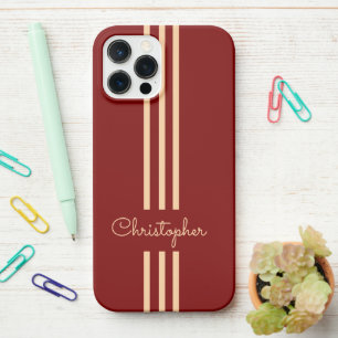 モダンでおしゃれなレーシングストライプのモノグラム iPhone 12 PRO MAXケース