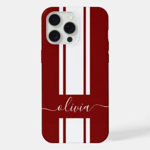 モダンでおしゃれなレーシングストライプのモノグラム iPhone 15 PRO MAXケース