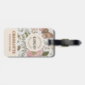 モダンでおしゃれなワイルドフラワーのボタニカル フローラル モノグラム ラゲッジタグ (裏面横)