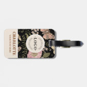 モダンでおしゃれなワイルドフラワーのボタニカル フローラル モノグラム ラゲッジタグ (裏面横)