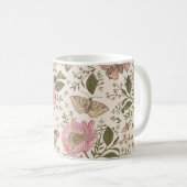 モダンでおしゃれなワイルドフラワーの植物学的な花のモノグラム コーヒーマグカップ (正面右)