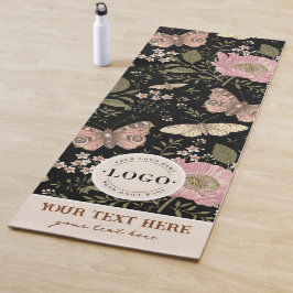 モダンでおしゃれなワイルドフラワーの植物学的な花のモノグラム ヨガマット