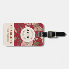 モダンでおしゃれなワイルドフラワーの植物学的な花のモノグラム ラゲッジタグ