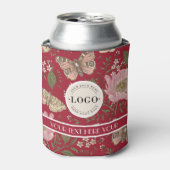 モダンでおしゃれなワイルドフラワーの植物学的な花のモノグラム 缶クーラー (缶正面)