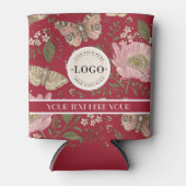 モダンでおしゃれなワイルドフラワーの植物学的な花のモノグラム 缶クーラー (正面)