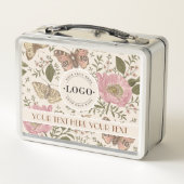 モダンでおしゃれなワイルドフラワーボタニカル フローラル モノグラム メタルランチボックス (裏面)