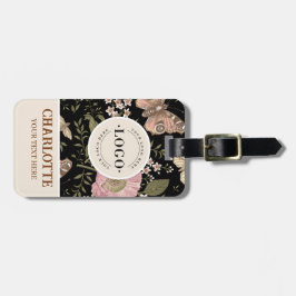 モダンでおしゃれなワイルドフラワーボタニカル フローラル モノグラム ラゲッジタグ