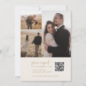 モダンでおしゃれなヴィンテージゴールドのQRコード写真ウェディング 招待状 (裏面)