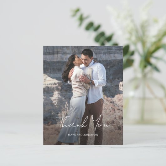モダンでおしゃれな予算内結婚式サンクスカード (スタンド正面)