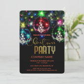 モダンでおしゃれな企業のクリスマス ヴィンテージ装飾 招待状 (スタンド正面)