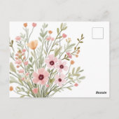 モダンでおしゃれな写真の誕生日招待状 ポストカード (裏面)