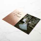 モダンでおしゃれな写真コラージュ結婚式 Save The Date 箔招待状 (回転した状態)