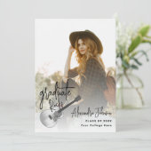 モダンでおしゃれな写真付き卒業パーティー招待状 招待状 (スタンド正面)