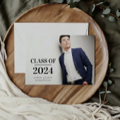 モダンでおしゃれな写真付き卒業証書 招待状