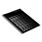 モダンでおしゃれな化学科目ノート 黒 ノートブック (右側)