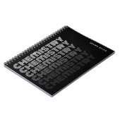 モダンでおしゃれな化学科目ノート 黒 ノートブック (左側)