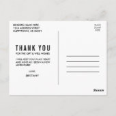 モダンでおしゃれな卒業式のお礼 ハート ポストカード (裏面)