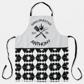 モダンでおしゃれな大人向けのレトロなGRILLMASTERカスタム エプロン (正面)