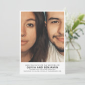 モダンでおしゃれな大胆なタイポグラフィーの写真 ウェディング セーブザデート (スタンド正面)