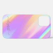 モダンでおしゃれな女の子のホログラフィックデザイン Case-Mate iPhoneケース (裏面 (横))