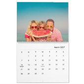 モダンでおしゃれな家族写真カレンダー 2027 カレンダー (3月 2027)