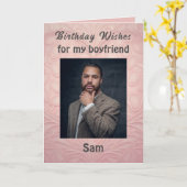 モダンでおしゃれな彼氏への誕生日メッセージ カード (黄色い花)