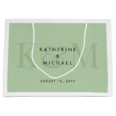 モダンでおしゃれな新郎新婦の名前 ウェディング ラージペーパーバッグ (正面)