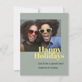 モダンでおしゃれな明るいポジティブな手書き風フォトカード シーズンカード (正面)