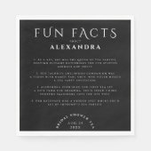 モダンでおしゃれな楽しい雑学 黒と白のパーティー スタンダードランチョンナプキン (正面)