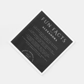 モダンでおしゃれな楽しい雑学 黒と白のパーティー スタンダードランチョンナプキン (角)