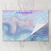 モダンでおしゃれな水彩の渦巻きモノグラム ペーパーパッド (折り畳み)