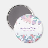 モダンでおしゃれな水彩ブルーのハイドランジアの花束 マグネット (正面/裏面)