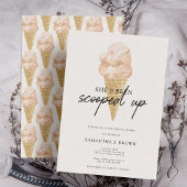 モダンでおしゃれな水彩画のアイスクリーム ブライダルシャワー 招待状