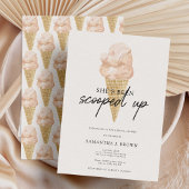 モダンでおしゃれな水彩画のアイスクリーム ブライダルシャワー 招待状