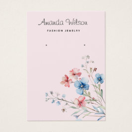 モダンでおしゃれな水彩花柄イヤリングの展示カード
