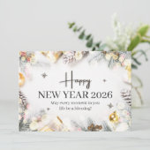 モダンでおしゃれな白とグレーのニューイヤーカード シーズンカード (スタンド正面)