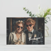 モダンでおしゃれな結婚式のお礼カード サンキューカード (スタンド正面)