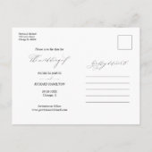 モダンでおしゃれな結婚式の事前お知らせフォトデザイン ポストカード (裏面)