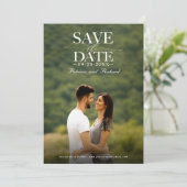 モダンでおしゃれな結婚式の事前お知らせフォト 招待状 (スタンド正面)