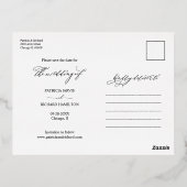 モダンでおしゃれな結婚式の事前お知らせフォト 箔シーズンポストカード (裏面)