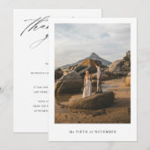 モダンでおしゃれな結婚式の写真入りお礼カード 招待状 (正面/裏面)