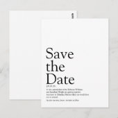 モダンでおしゃれな結婚式の延期・日程変更のお知らせ ポストカード (正面/裏面)