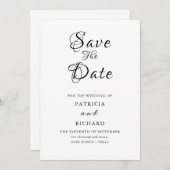 モダンでおしゃれな結婚式 Save The Date フォトなし招待状 招待状 (正面/裏面)